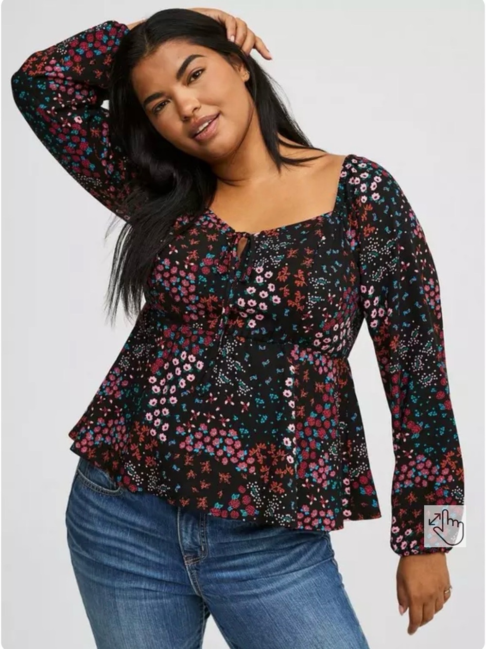 Torrid Peplum Challis Sweetheart Top